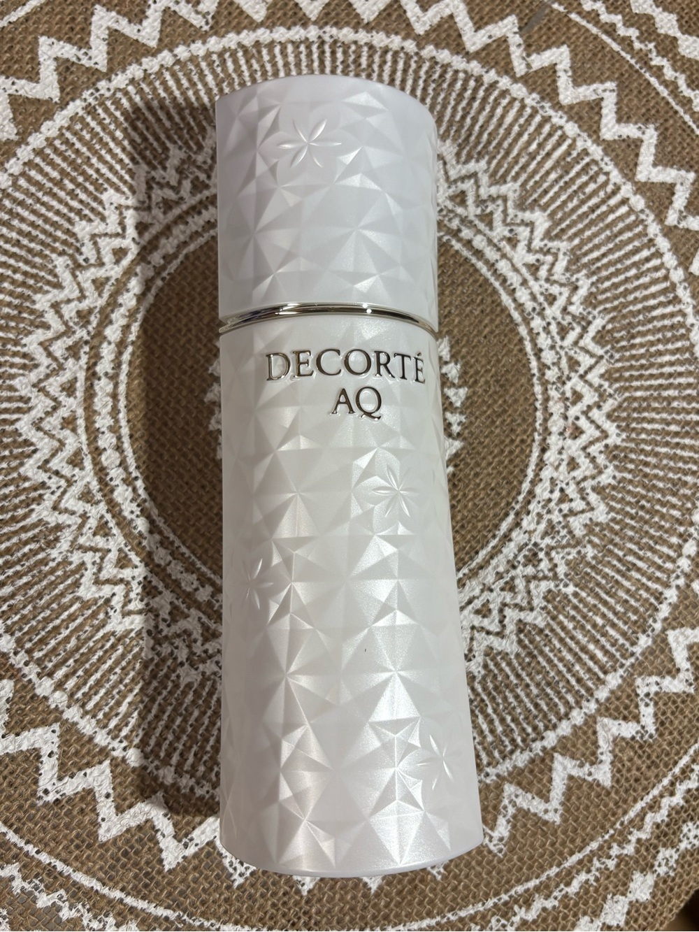 AQ White Textured Decorative Bottle